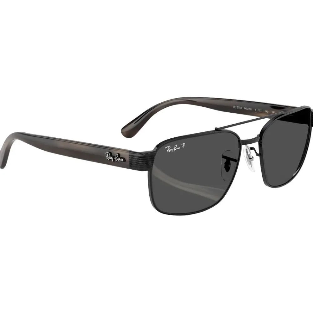 Lunettes Femme|Lunettes Polarisées<Ray Ban Lunettes de soleil RB3751CH Polished Black Chromance Dark Grey Polar