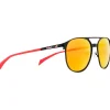 Best Lunettes de soleil Redms Pilot Matt Black Red Brown Red Mirror Polarized Femme Lunettes Femme|Lunettes Polarisées