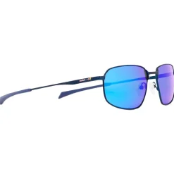 Sale Lunettes de soleil Redms Rectangular Metal Matt Blue Smoke Blue Mirror Polarized Femme Lunettes Femme|Lunettes Polarisées
