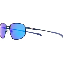 Sale Lunettes de soleil Redms Rectangular Metal Matt Blue Smoke Blue Mirror Polarized Femme Lunettes Femme|Lunettes Polarisées