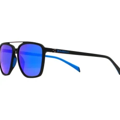 Hot Lunettes de soleil Redps Square Matt Black Smoke Blue Mirror Polarized Femme Lunettes Femme|Lunettes Polarisées