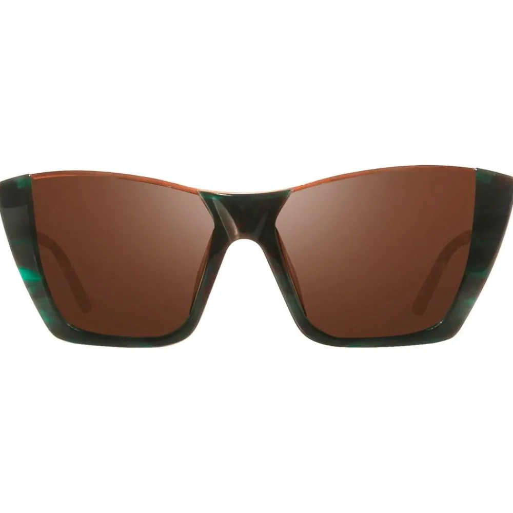 Lunettes Femme|Lunettes Polarisées<Revo Lunettes de soleil Chelsea Green Horn Serilium+ Terra Polarized