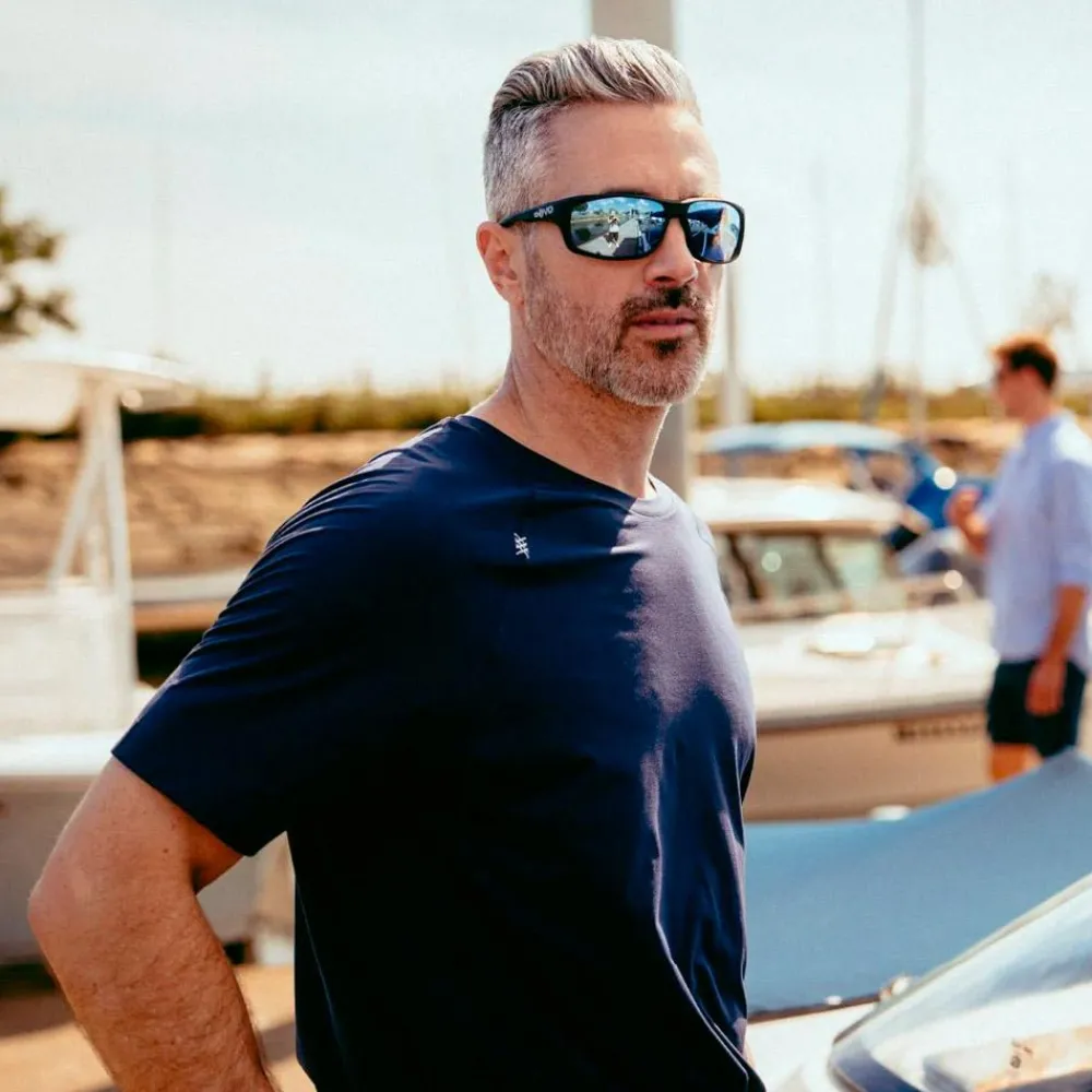 Lunettes Femme|Lunettes Polarisées<Revo Lunettes de soleil Vertex Matte Black Serilium Blue Water Polarized