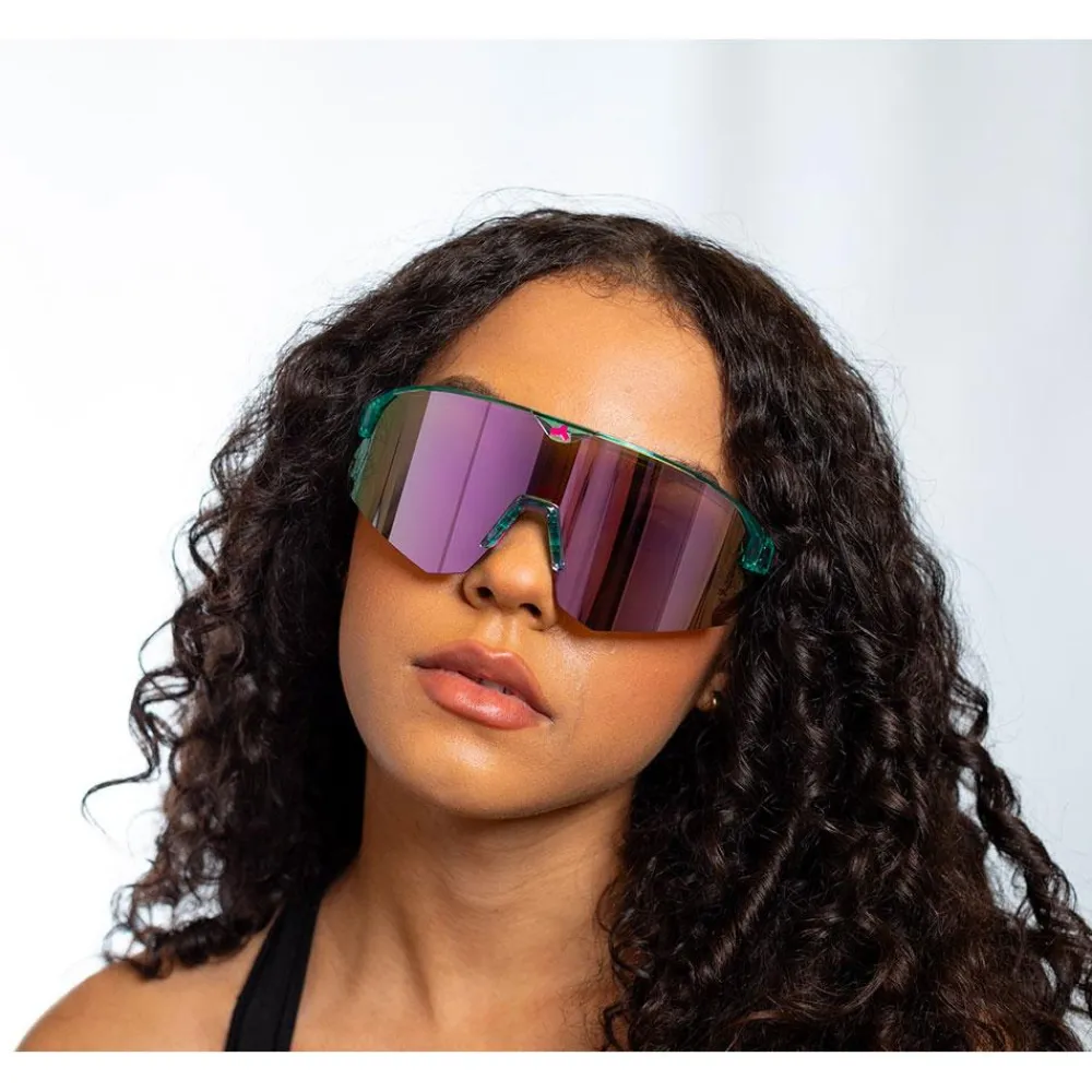 Clearance Lunettes de soleil Lake Victoria Small Transparent Turquoise Pink Multi Femme Lunettes Femme