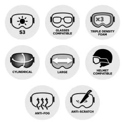 Masques Porteur De Lunettes|Masques Femme<AZR Masque de Ski Evolution Otg Noire Mate Full Rouge Multicouche
