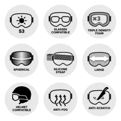 Masques Homme|Masques Porteur De Lunettes<Bliz Masque de Ski Floz Matte Grey Smoke Ice Blue Multi