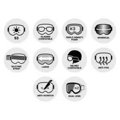 Sale Masque de Ski Air Vision Otg Mat Black Silver Spx 3000 Femme Masques Femme|Masques Homme