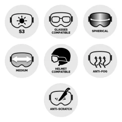 Sale Masque de Ski Mercury Mat Black Wood Spx 3000 Ium Homme Masques Porteur De Lunettes|Masques Homme