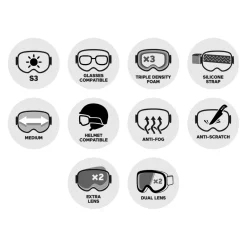 Masques Porteur De Lunettes|Masques Homme<Electric Masque de Ski Kleveland Flood Smoke Gold Chrome + Yellow