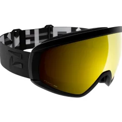Masques Femme|Masques Homme<Flaxta Masque de Ski Continuous Black Gold Mirror Lens