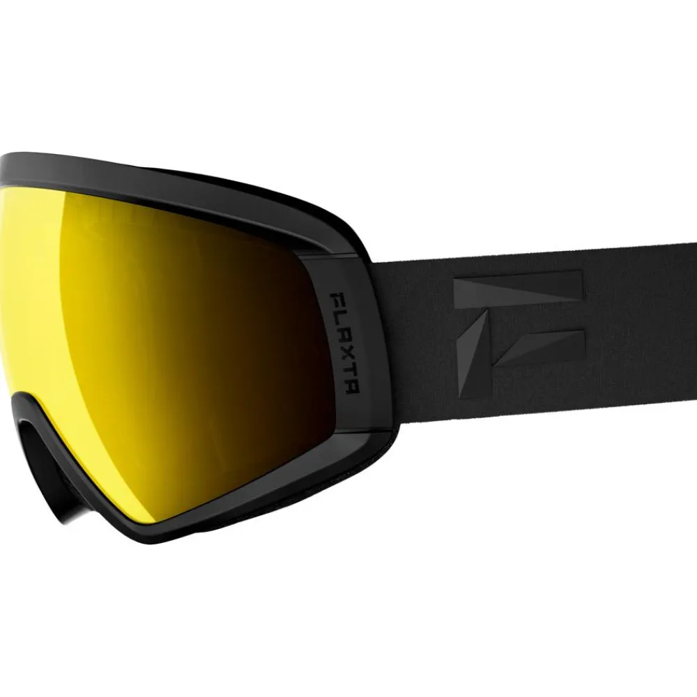 Masques Femme|Masques Homme<Flaxta Masque de Ski Continuous Black Gold Mirror Lens