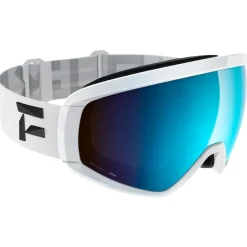 Best Masque de Ski Continuous White Blue Mirror Lens Femme Masques Femme|Masques Homme