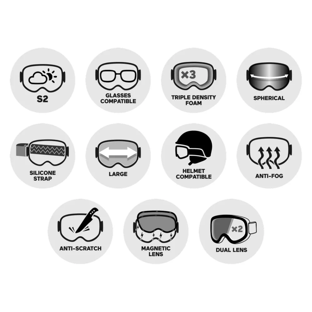 Masque de Ski Episode Teal Silver Mirror Lens Femme Masques Femme|Masques Homme