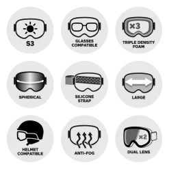 Sale Masque de Ski Flight Tracker L Fern Thermal Prizm Argon Iridium Homme Masques Porteur De Lunettes|Masques Homme