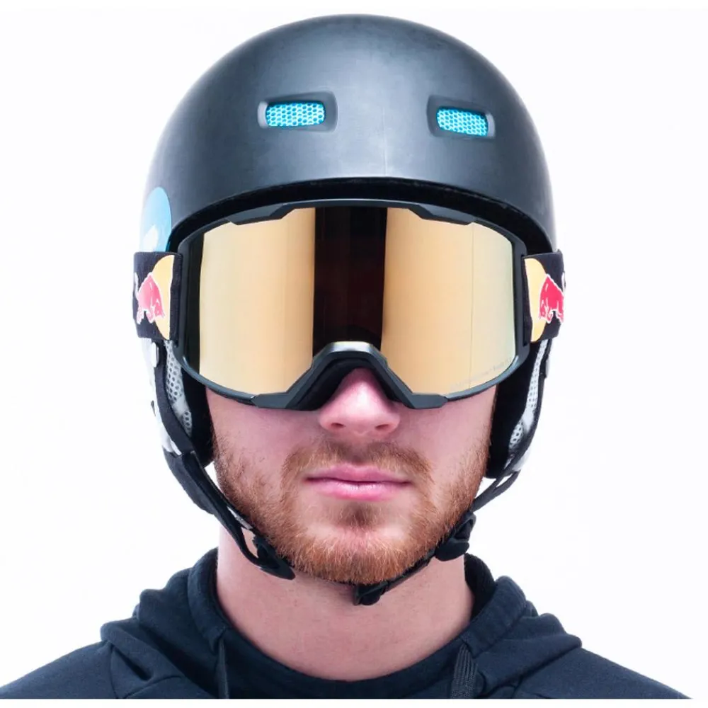 Hot Masque de Ski Solo Matt Black Brown Gold Mirror Snow Homme Masques Homme|Masques Homme