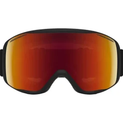 Clearance Masque de Ski Rally Black Red Sol-x Mirror Femme Masques Femme|Masques Porteur De Lunettes