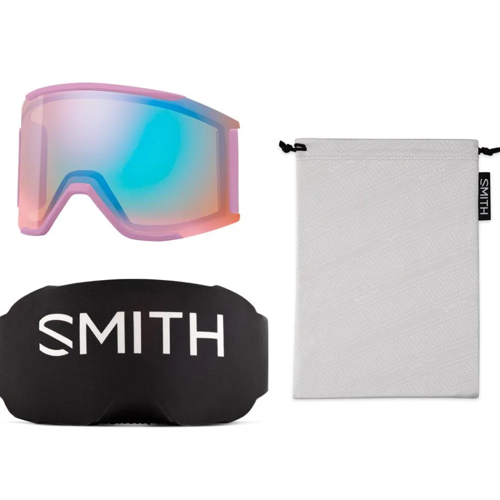 Masques Homme|Masques Femme<Smith Masque de Ski Squad Mag Proper Pink Chromapop Sun Black + Chromapop Storm Blue Sensor Mirror