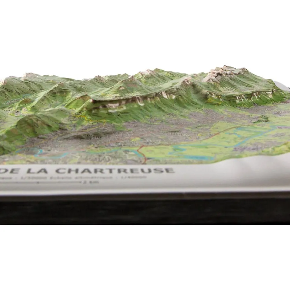 Carte 3D<Deniveles Massif De La Chartreuse + Cadre