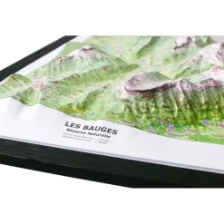 Carte 3D<Deniveles Massif Des Bauges + Cadre
