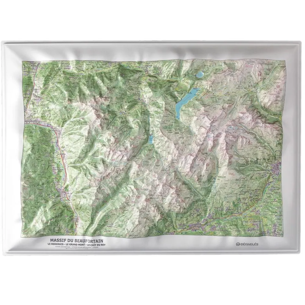 Carte 3D<Deniveles Massif Du Beaufortain + Cadre