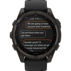 Montres Gps|Montre Connectée<Garmin Montres GPS Fenix 8 Solar Sapphire Titane Carbon Gray DLC Bracelet Silicone Noir Gris Galet