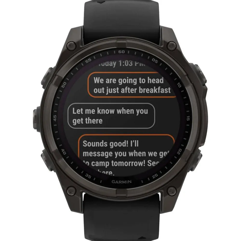 Montres Gps|Montre Connectée<Garmin Montres GPS Fenix 8 Solar Sapphire Titane Carbon Gray DLC Bracelet Silicone Noir Gris Galet