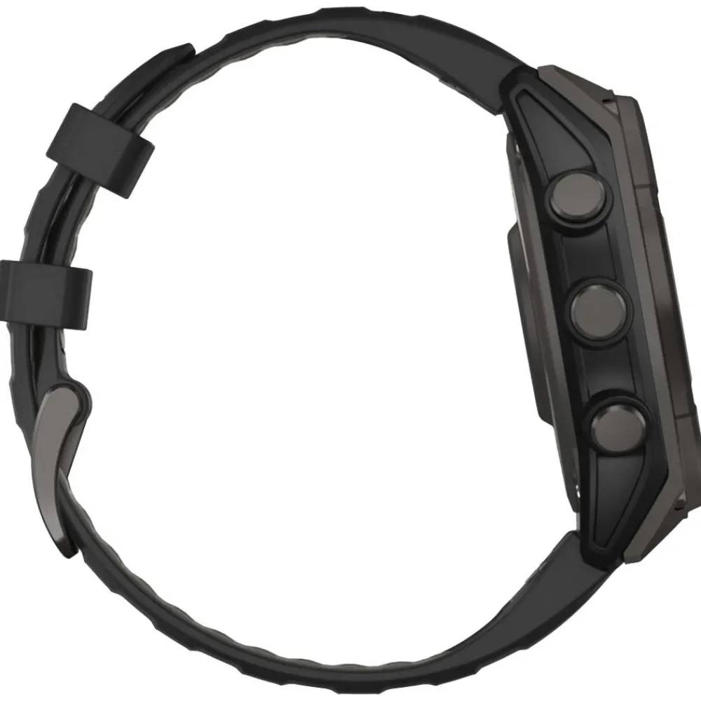 Montres Gps|Montre Connectée<Garmin Montres GPS Fenix 8 Solar Sapphire Titane Carbon Gray DLC Bracelet Silicone Noir Gris Galet