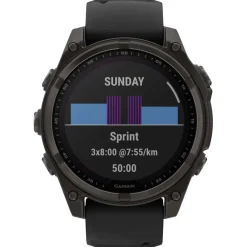 Montres Gps|Montre Connectée<Garmin Montres GPS Fenix 8 Solar Sapphire Titane Carbon Gray DLC Bracelet Silicone Noir Gris Galet