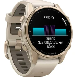 Montres Gps|Montre Connectée<Garmin Montres GPS Fenix 8 Amoled Sapphire Soft Gold Gris Cendré Grès Foncé
