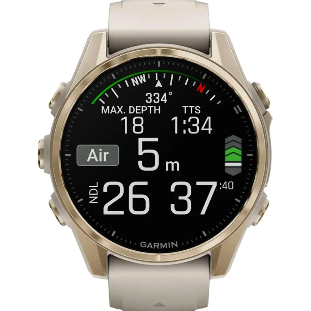 Montres Gps|Montre Connectée<Garmin Montres GPS Fenix 8 Amoled Sapphire Soft Gold Gris Cendré Grès Foncé