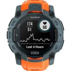 Montres Gps|Montre Connectée<Garmin Montres GPS Instinct 3 Solar Bleu Crépuscule Avec Bracelet Orange