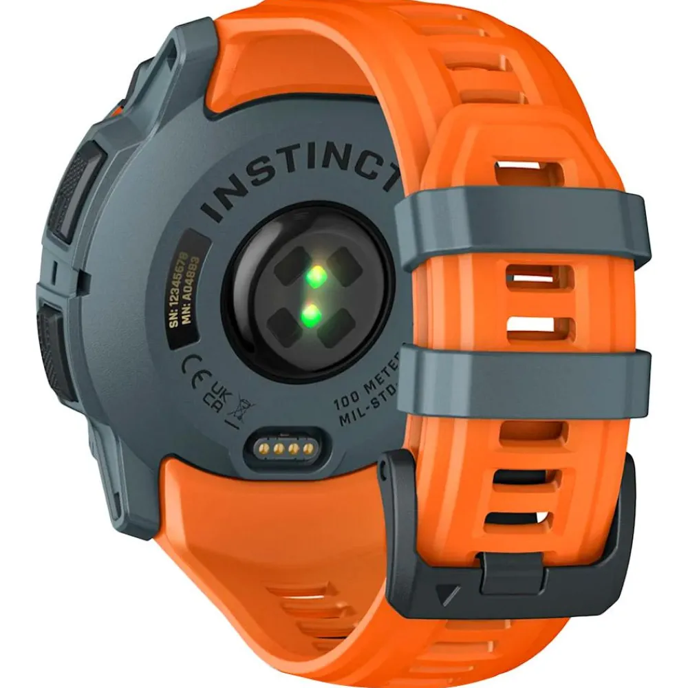 Montres Gps|Montre Connectée<Garmin Montres GPS Instinct 3 Solar Bleu Crépuscule Avec Bracelet Orange