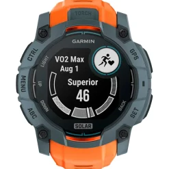 Montres Gps|Montre Connectée<Garmin Montres GPS Instinct 3 Solar Bleu Crépuscule Avec Bracelet Orange