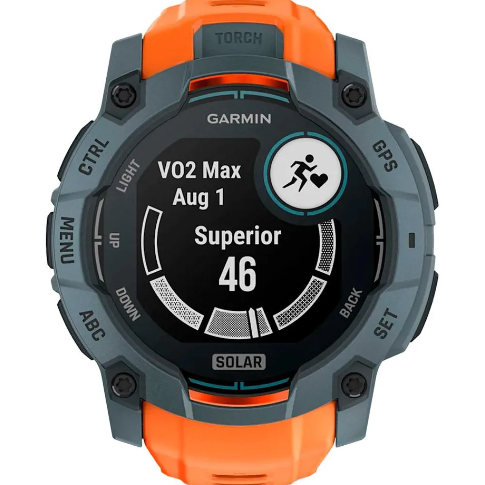 Montres Gps|Montre Connectée<Garmin Montres GPS Instinct 3 Solar Bleu Crépuscule Avec Bracelet Orange