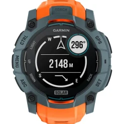 Montres Gps|Montre Connectée<Garmin Montres GPS Instinct 3 Solar Bleu Crépuscule Avec Bracelet Orange