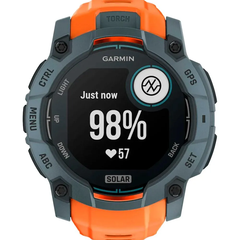 Montres Gps|Montre Connectée<Garmin Montres GPS Instinct 3 Solar Bleu Crépuscule Avec Bracelet Orange