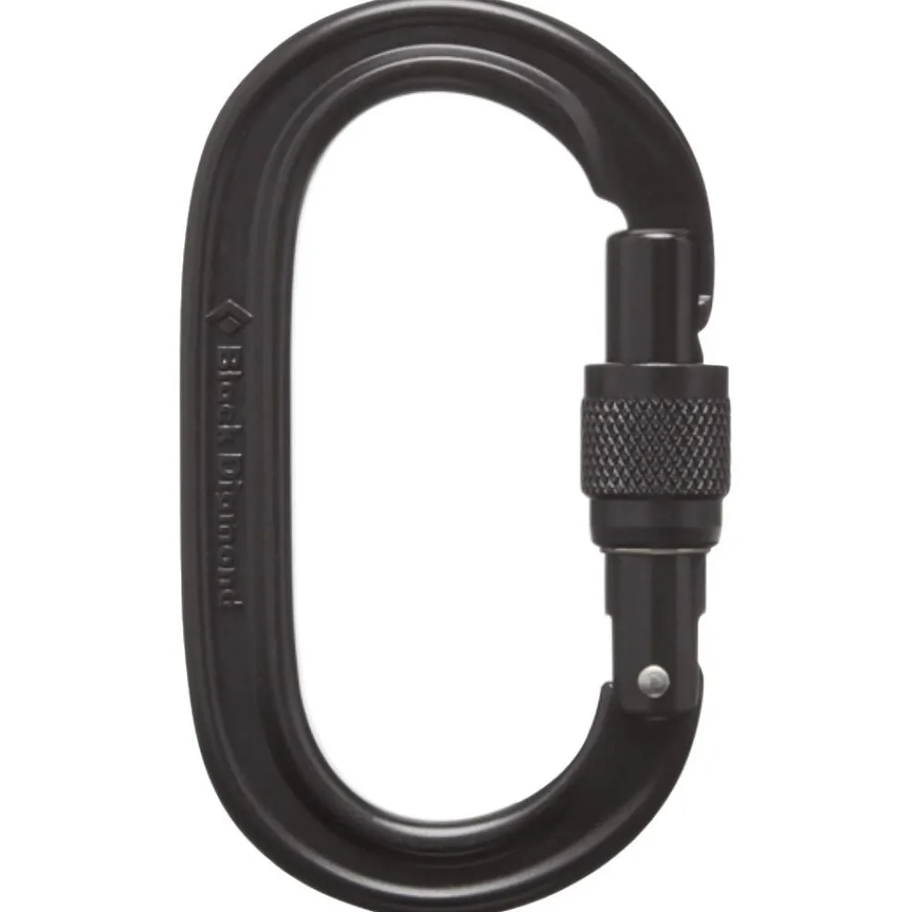 Mousqueton Oval Keylock Screwgate Black 2 Mousqueton