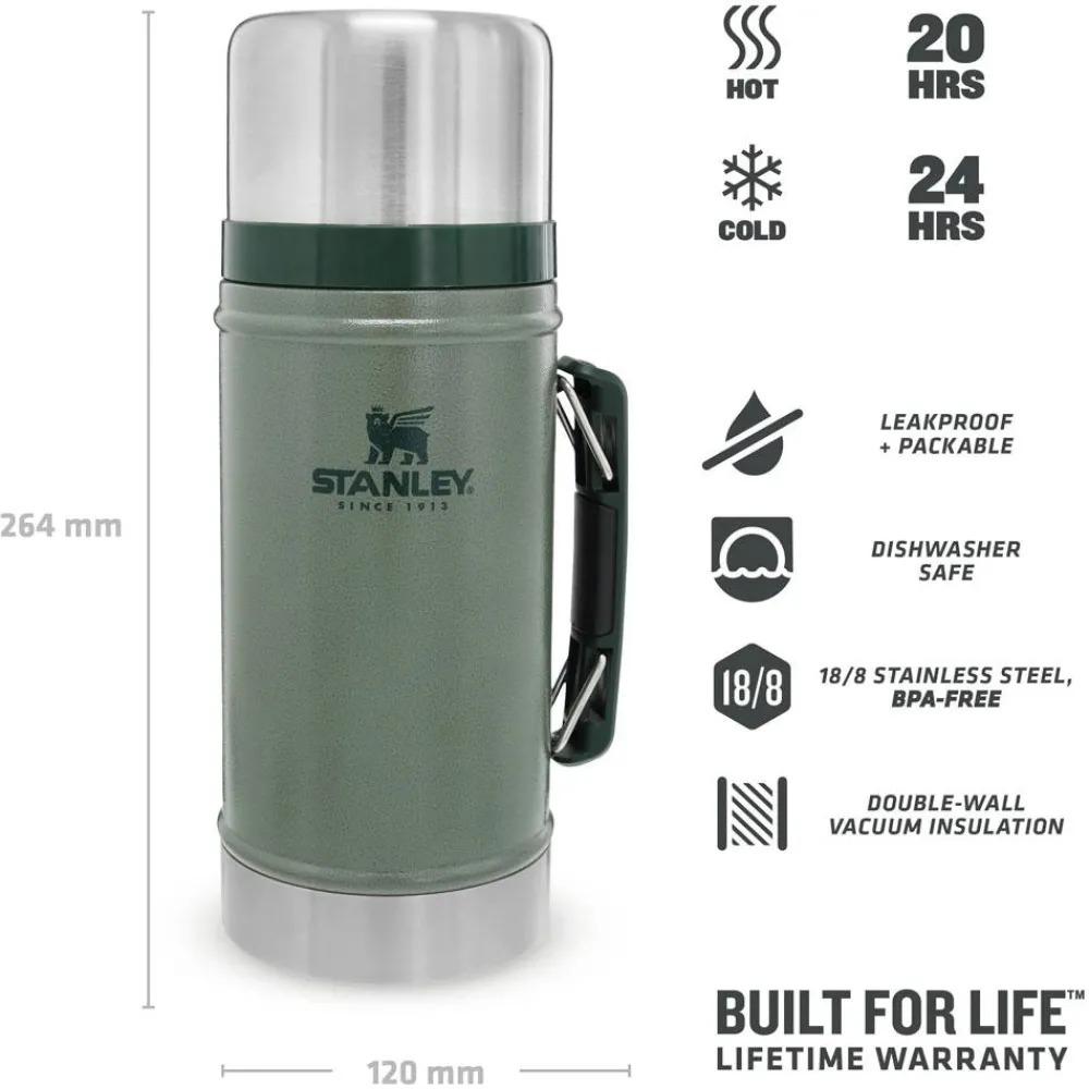 Hot Mug The Legendary Food Jar 0.94L Hammertone Green Vaisselle Camping