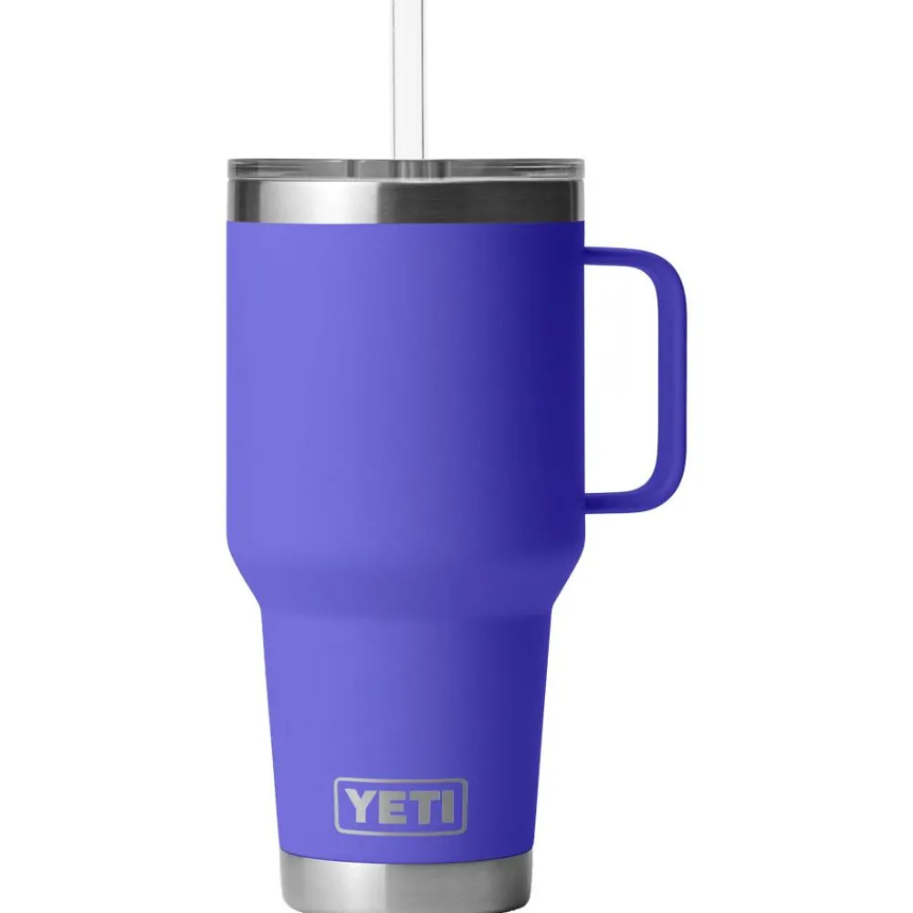 Outlet Mug Rambler 35 Oz (994 ml) Straw Mug Ultra Marine Violet Vaisselle Camping
