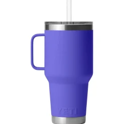 Outlet Mug Rambler 35 Oz (994 ml) Straw Mug Ultra Marine Violet Vaisselle Camping