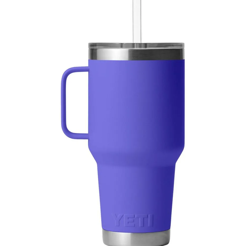 Outlet Mug Rambler 35 Oz (994 ml) Straw Mug Ultra Marine Violet Vaisselle Camping