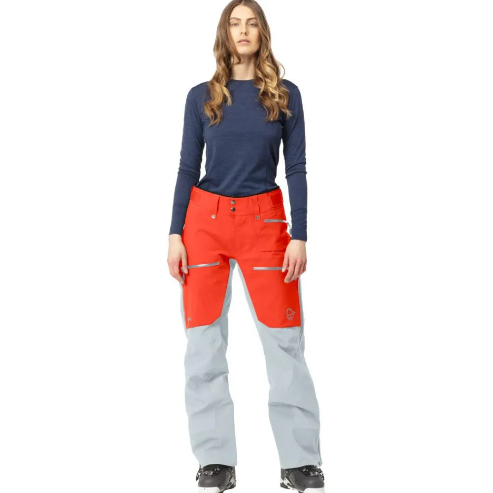 Best Pantalon Ski Lofoten Gore-Tex Pro Pants W's Orange Alert Blue Fog Femme Pantalon De Ski|Pantalon De Ski Femme