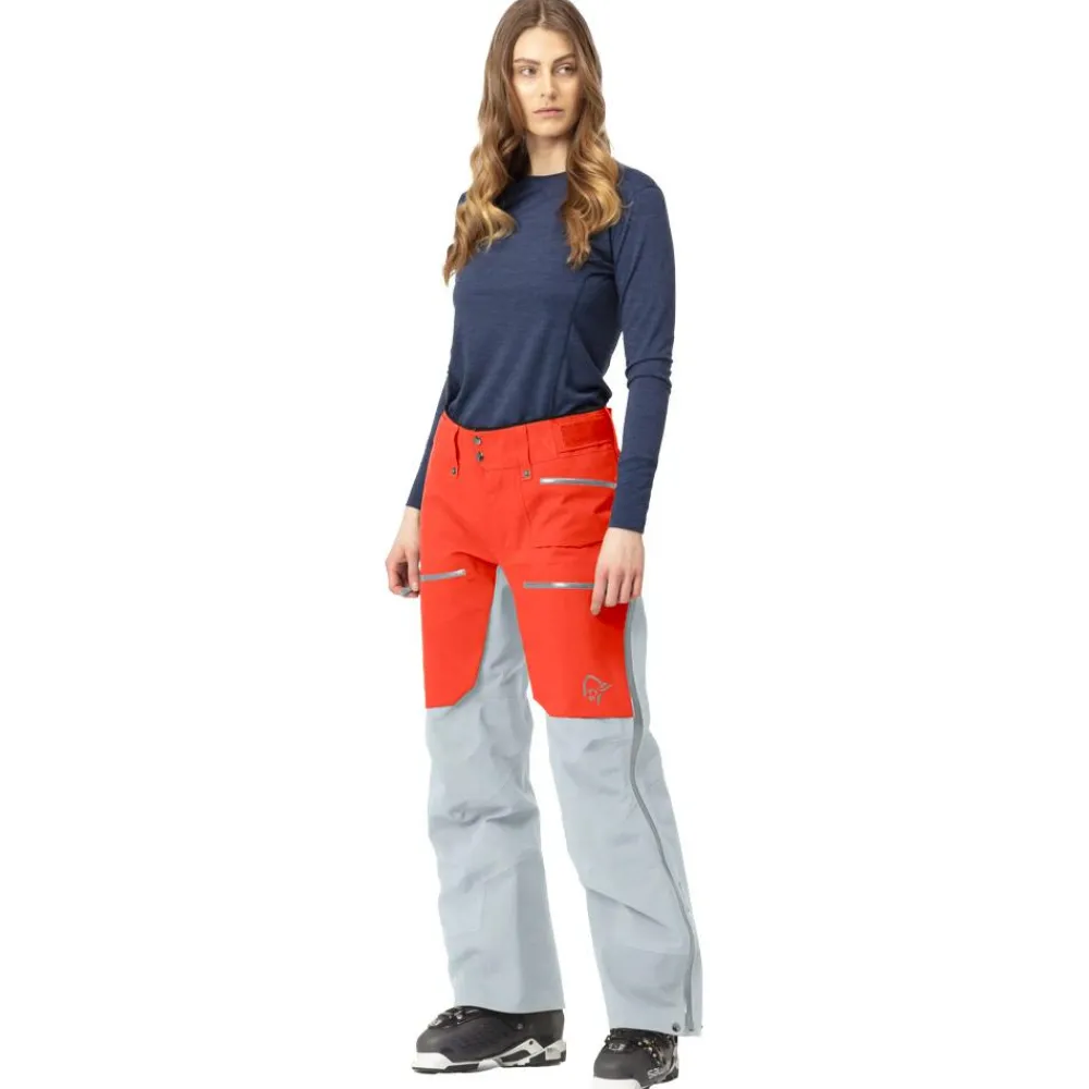 Best Pantalon Ski Lofoten Gore-Tex Pro Pants W's Orange Alert Blue Fog Femme Pantalon De Ski|Pantalon De Ski Femme