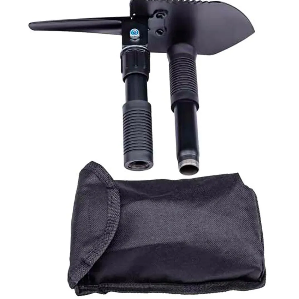 Best Pelle Pliante Pelle/Pioche De Camp Pliable + Etui Black Accessoires Bivouac