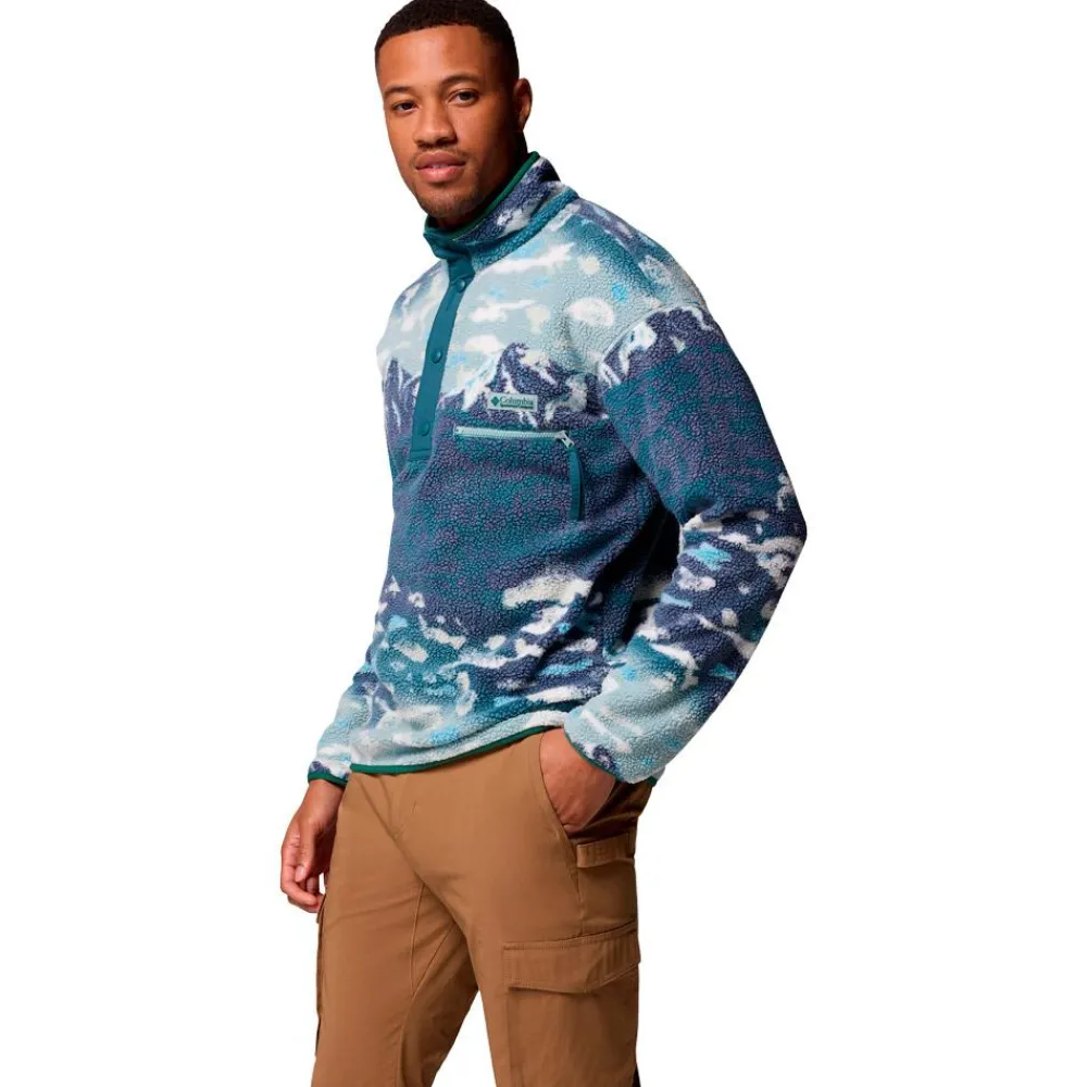 Veste De Ski|Polaire Homme<Columbia Polaire Helvetia II Printed Half Snap Fleece Crushed Blue Sisters