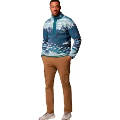 Veste De Ski|Polaire Homme<Columbia Polaire Helvetia II Printed Half Snap Fleece Crushed Blue Sisters
