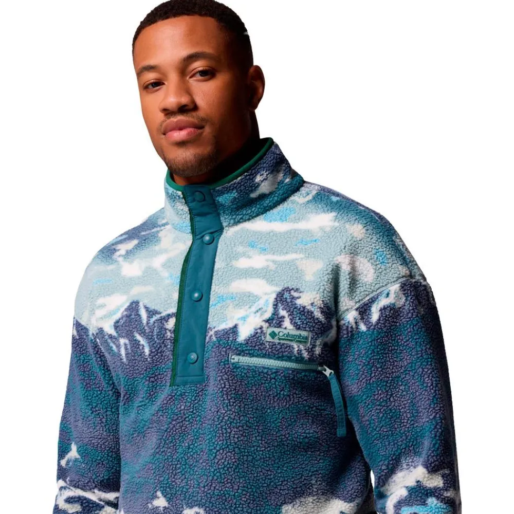 Veste De Ski|Polaire Homme<Columbia Polaire Helvetia II Printed Half Snap Fleece Crushed Blue Sisters