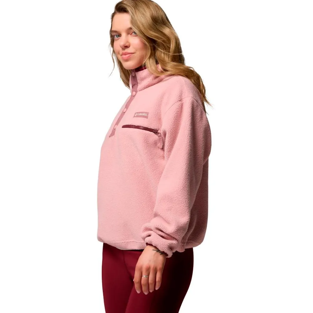 Polaire Femme|Veste De Ski<Columbia Polaire Helvetia II Cropped Half Snap Fleece Eraser Pink Fig Rich Wine