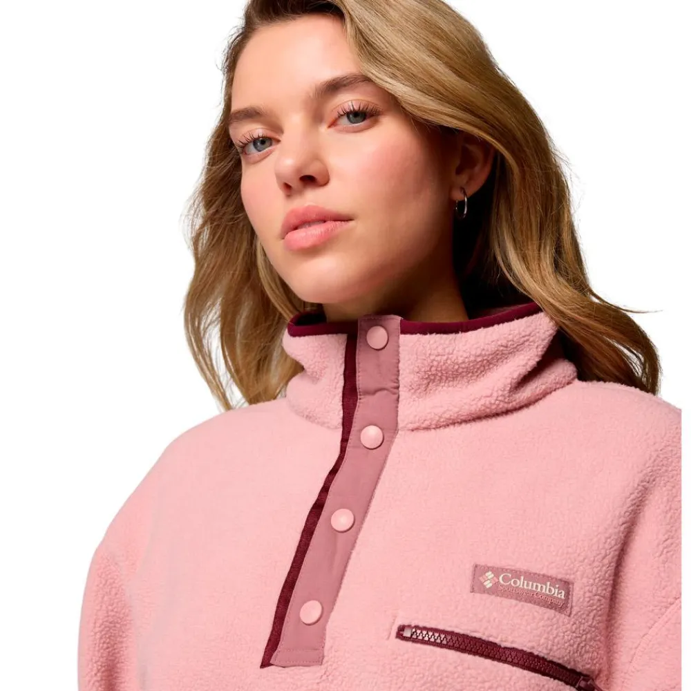 Polaire Femme|Veste De Ski<Columbia Polaire Helvetia II Cropped Half Snap Fleece Eraser Pink Fig Rich Wine