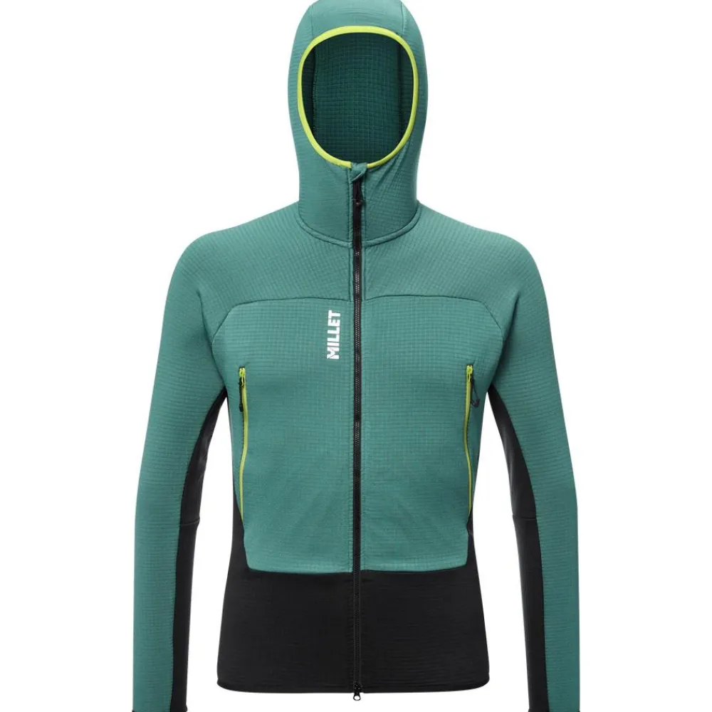 Polaire Homme|Veste De Ski<Millet Polaire Fusion Grid Hoodie Bottle Black